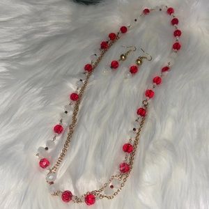 Handmade necklace and earrings set